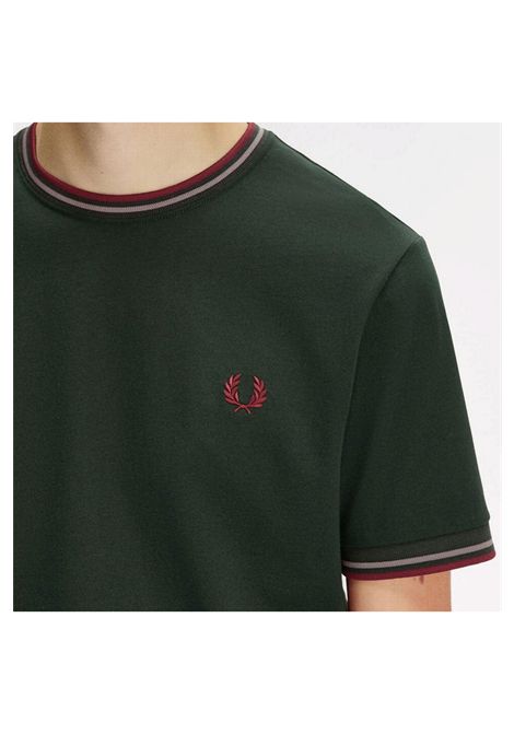 Fred Perry Twin Tipped Tee Grassroots Bordeaux Men FRED PERRY | T-shirt | M1588V-85A